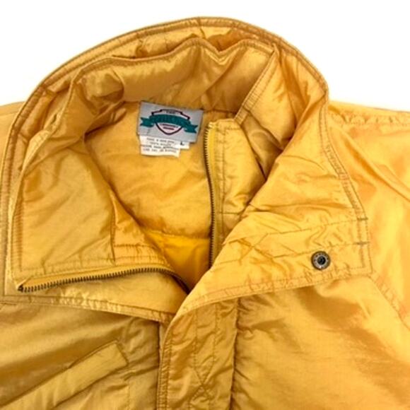 Vtg Women's Yellow Zip Front Ski Jacket with Adjustable Waist - Size L - 80s - Picture 3 of 8